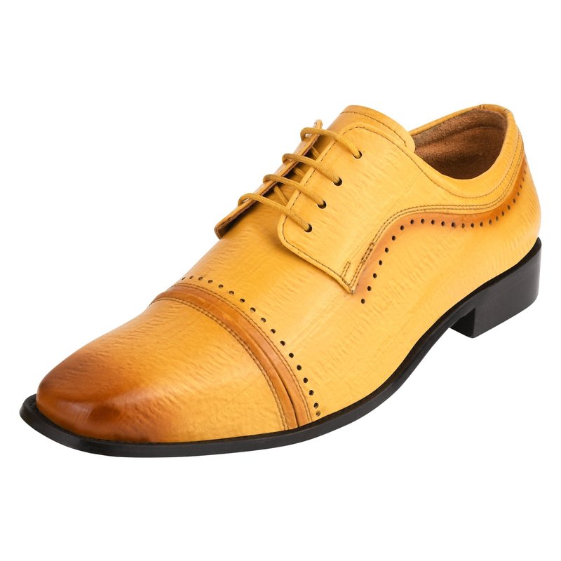 Libertyzeno Bruce Leather Oxford Style Dress Shoes In Orange