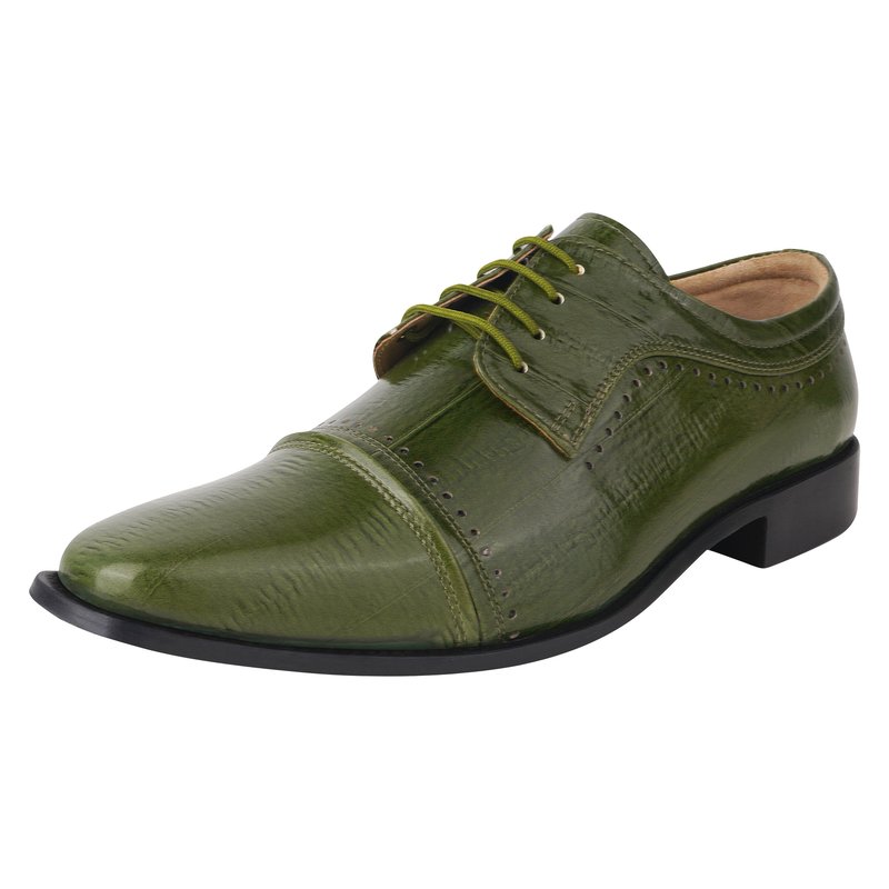 Libertyzeno Bruce Leather Oxford Style Dress Shoes In Green