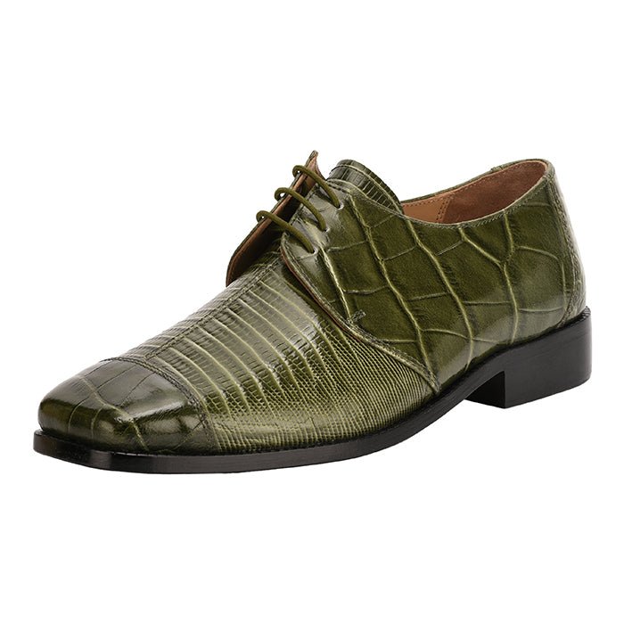 Libertyzeno Casanova Leather Oxford Style Dress Shoes In Green