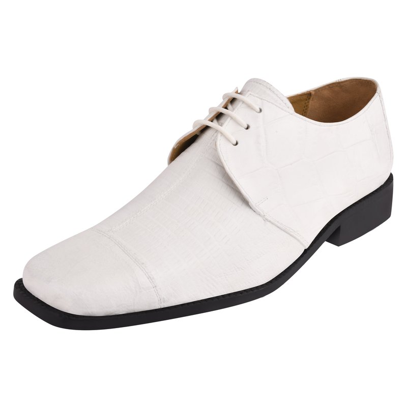 Libertyzeno Casanova Leather Oxford Style Dress Shoes In White