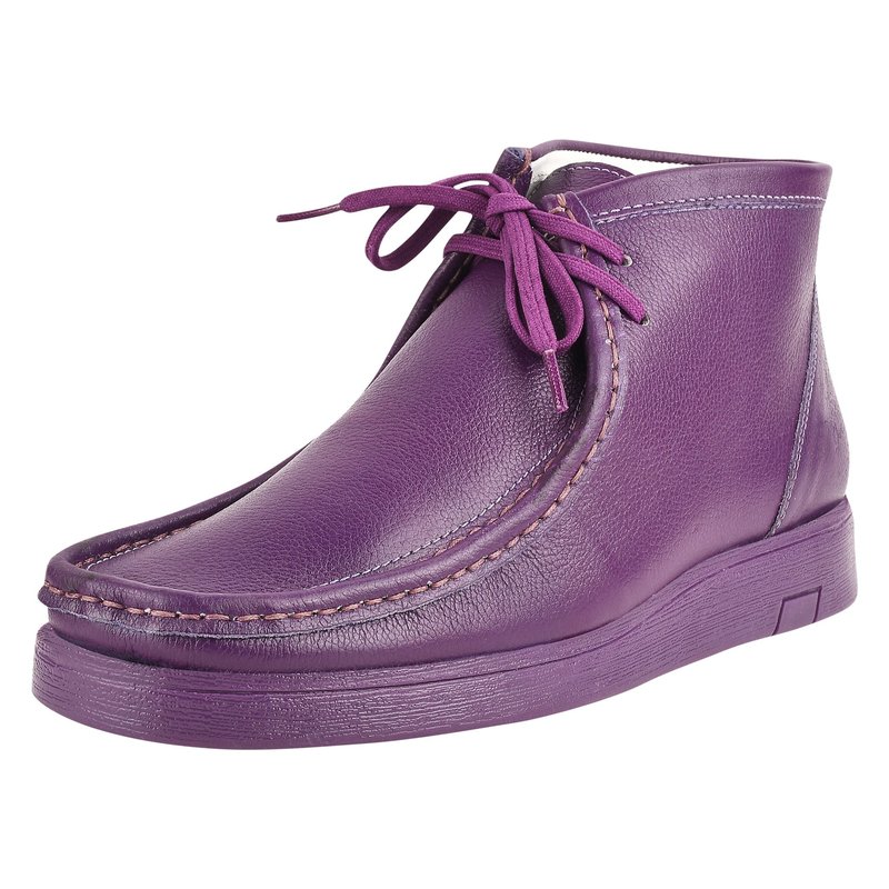 Libertyzeno Hamara Joe Rush Leather Desert Chukka Casual Boots In Purple