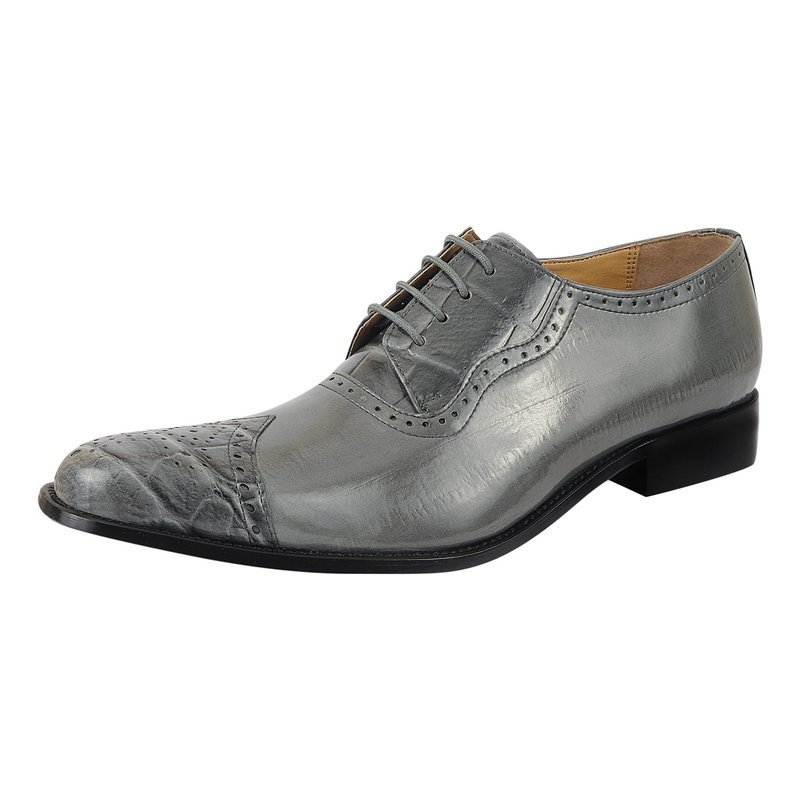 Libertyzeno Dallas Genuine Leather Oxford Style Dress Shoes In Grey
