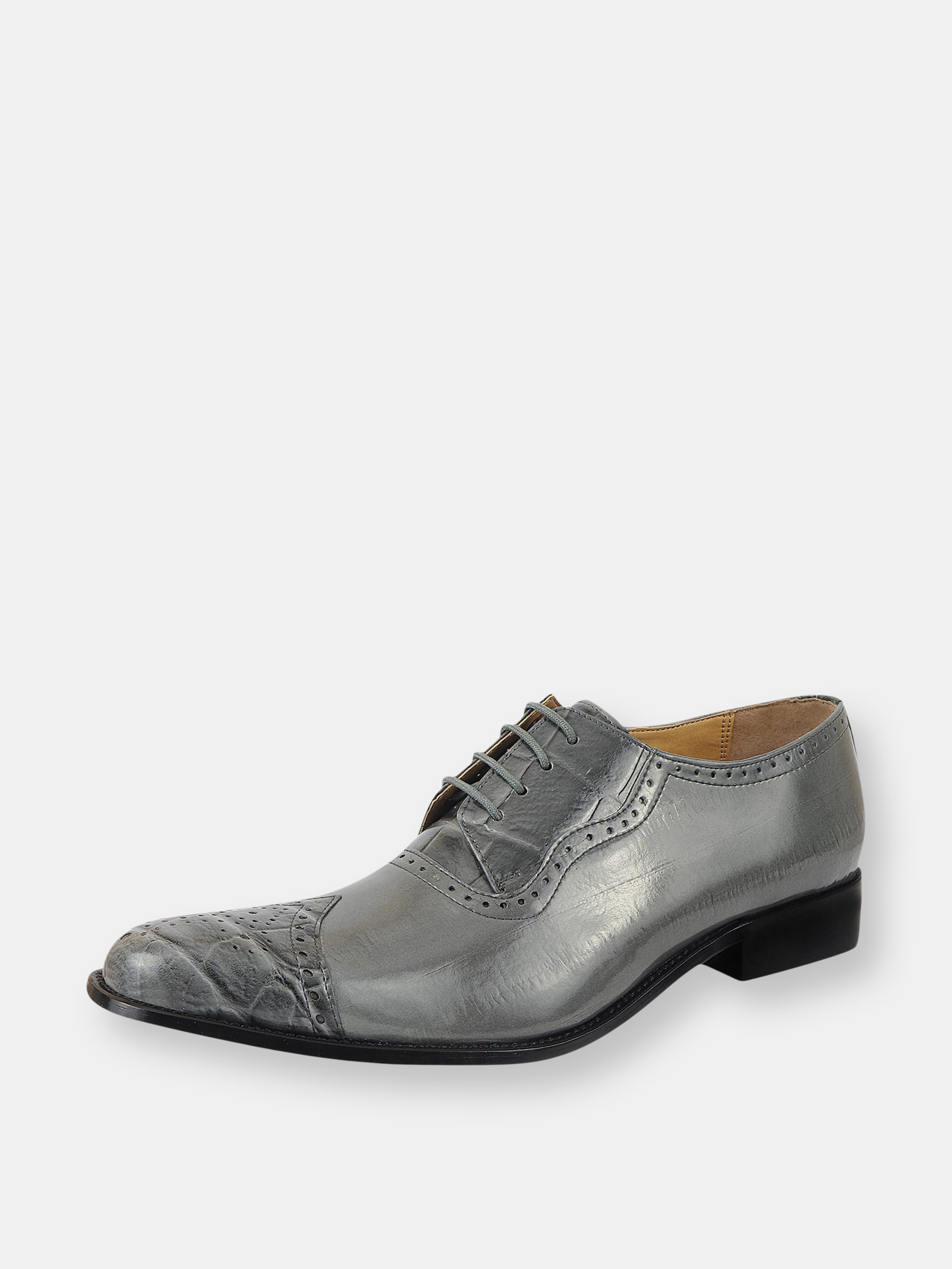 Libertyzeno Henley Man Made Oxford Style Dress Shoes In Grey