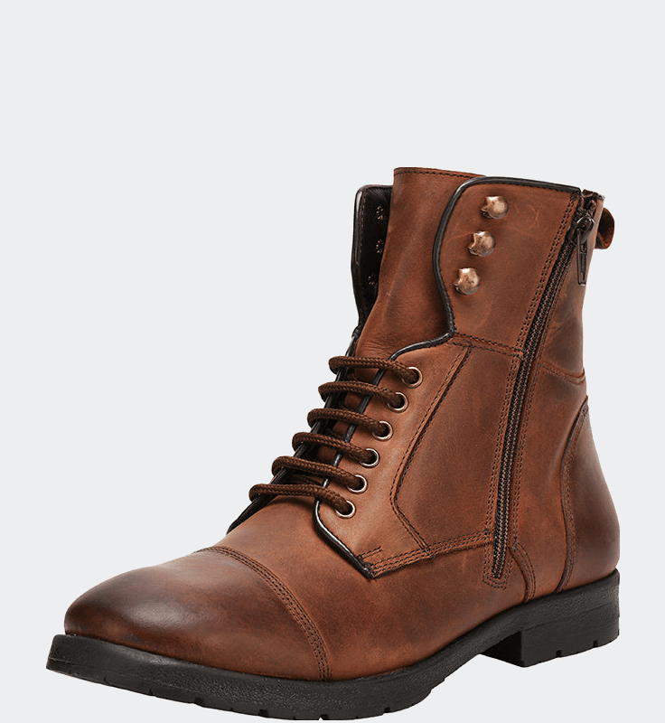 Libertyzeno Hopper Mens Leather Ankle Length Boots In Brown