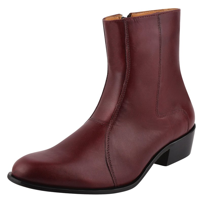 Libertyzeno Jazzy Jackman Leather Ankle Length Boots In Red
