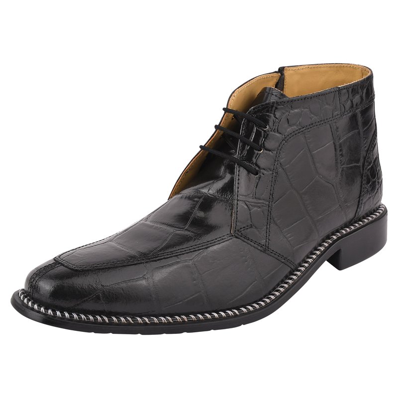 Libertyzeno Liam Genuine Leather Lace-up Style Boots For Men In Black