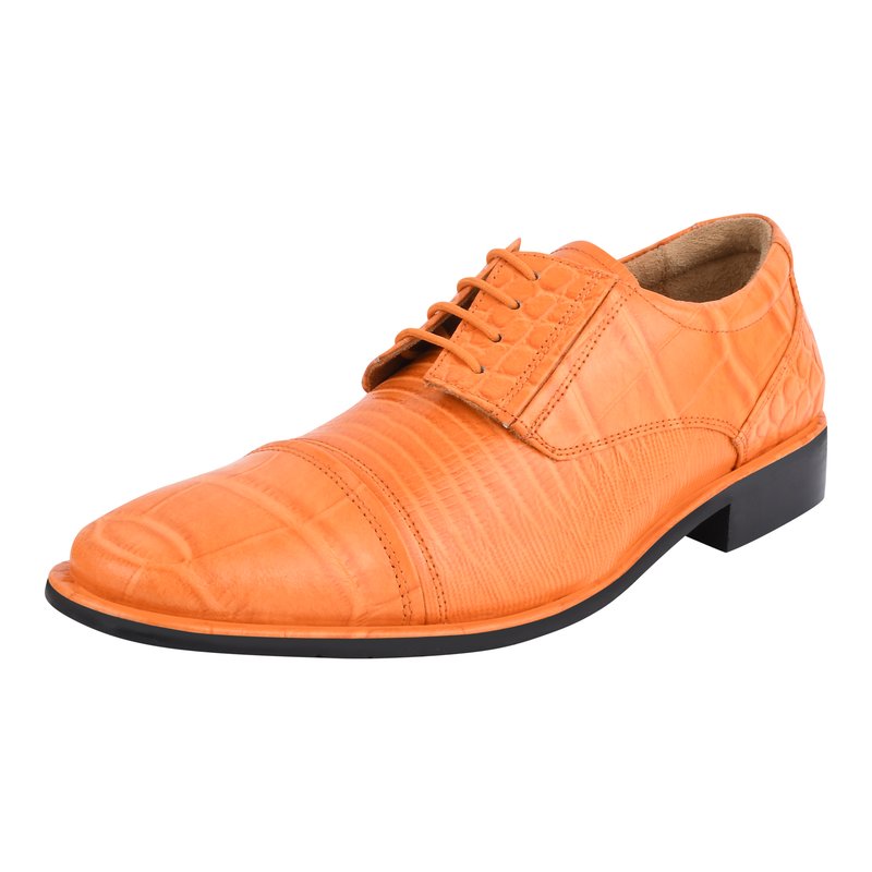 Libertyzeno Owen Leather Oxford Style Dress Shoes In Orange