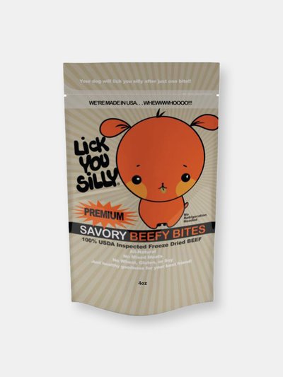 Lick You Silly Lick You Silly Freeze-Dried Savory Beef Bites Dog Treats  – All-Natural USDA, Gluten, Grain & Wheat Free – Dog Training Treats product