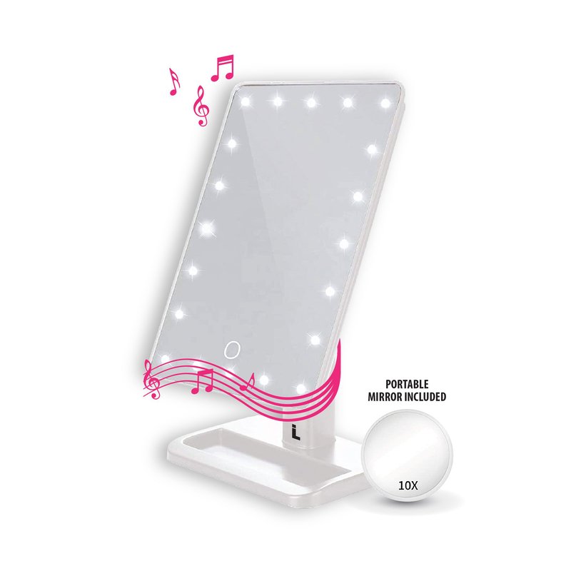 Life Authentics Led Vanity Mirror With Hands Free Calling And Bluetooth Speaker In White
