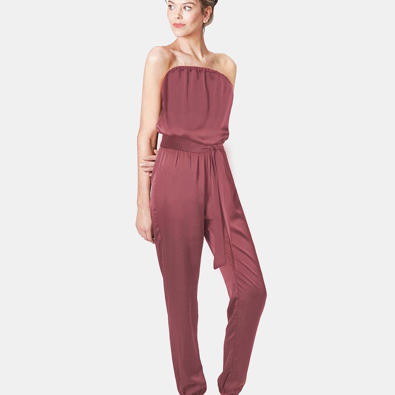 Lightcodes Strapless Jumpsuit In Mulberry