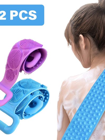 LIGHTSMAX Silicone Shower Back Scrubber Cleaner Washer for Men Women Children Kid - 29.7"/28" product