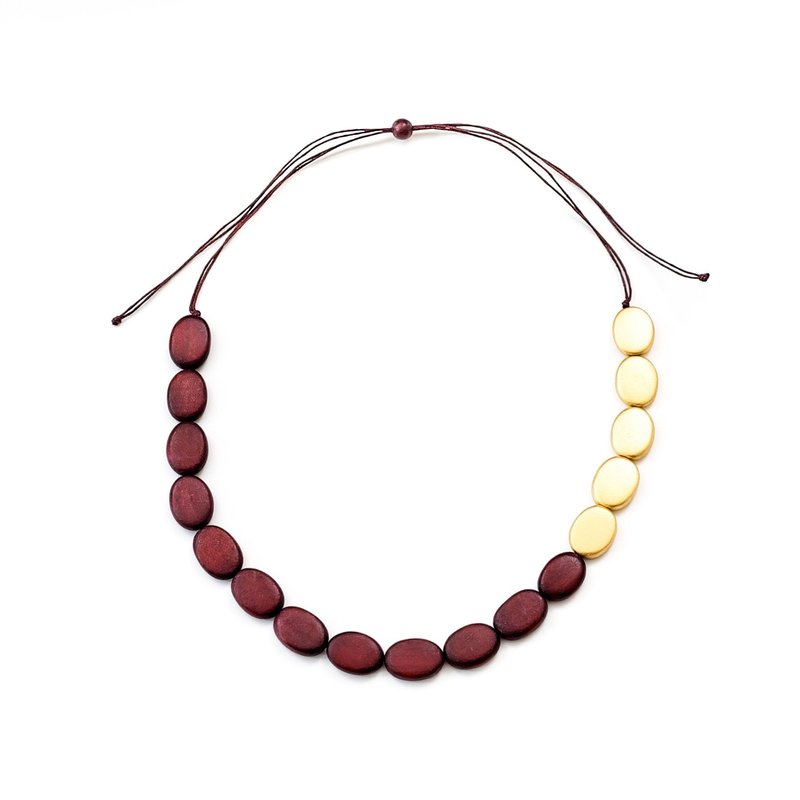 Likha Burgundy And Gold Necklace In Brown