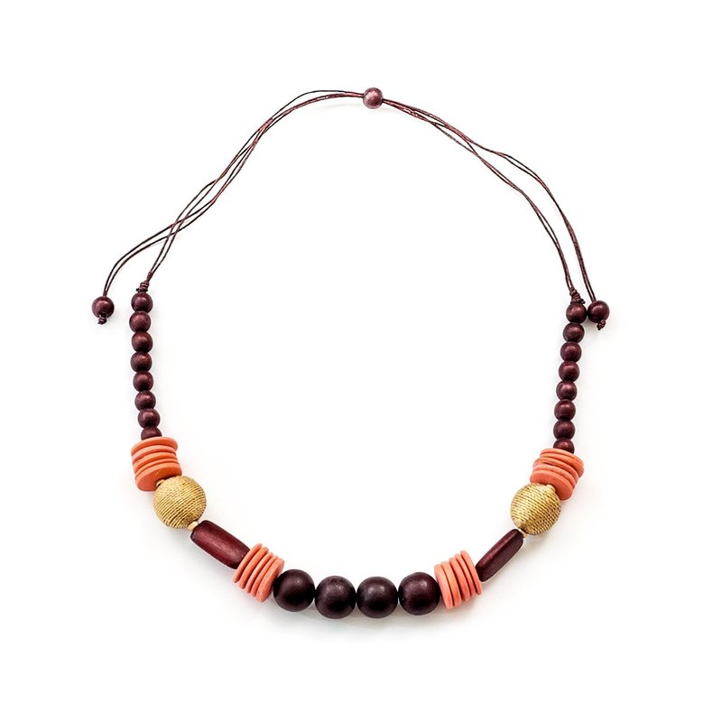Likha Burgundy Necklace In Brown