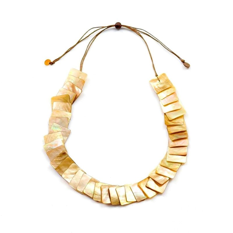 Likha Mother Of Pearl Long Necklace In Brown
