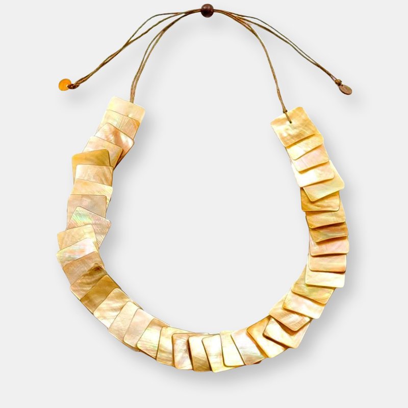 Likha Mother Of Pearl Long Necklace In Gold