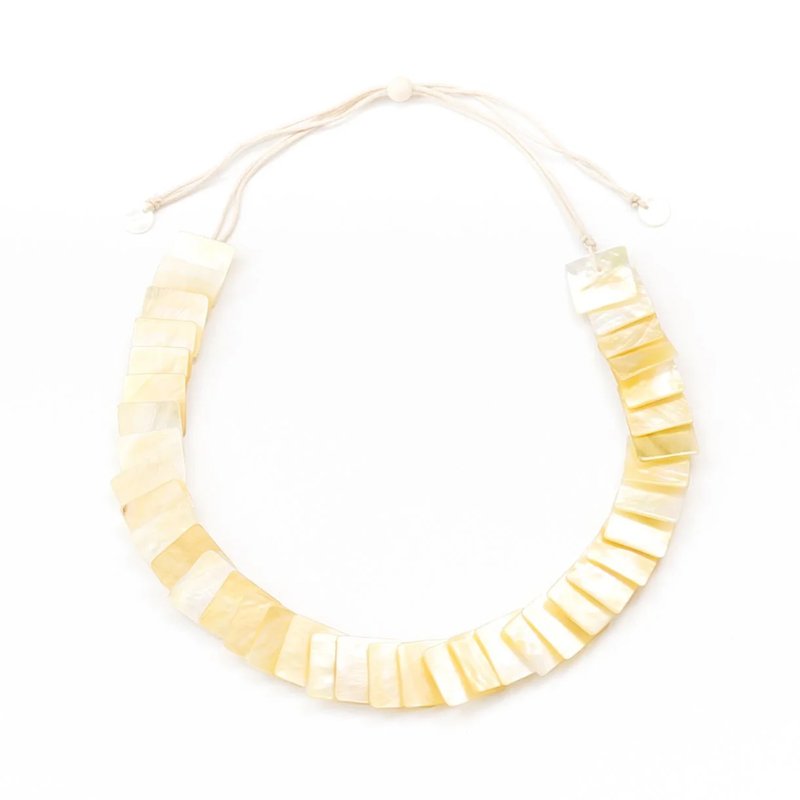 Likha Mother Of Pearl Statement Necklace In Yellow