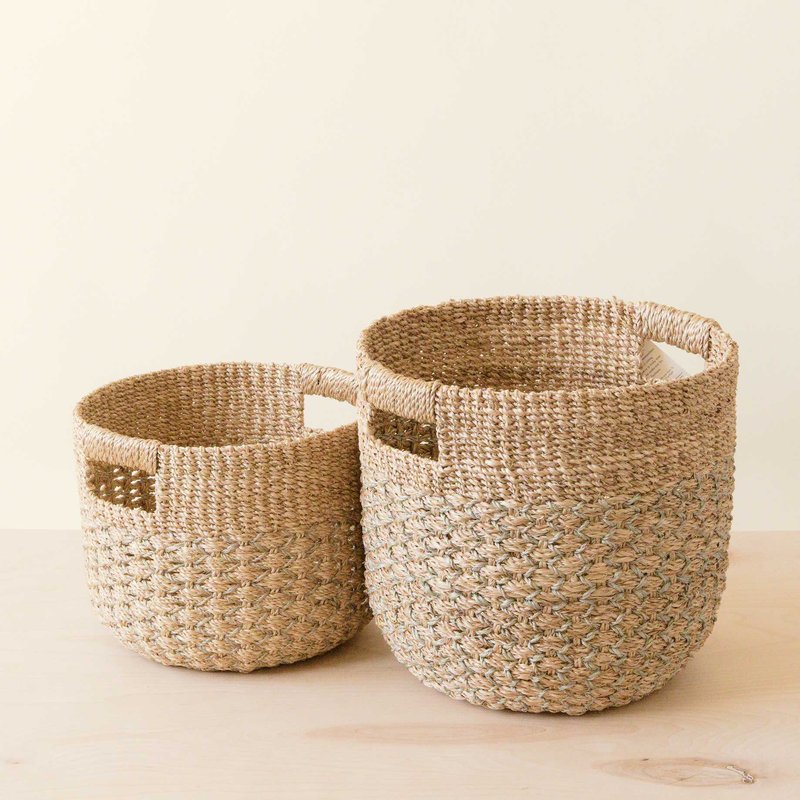 Likha Round Bottom Baskets, Set Of 2 In Brown