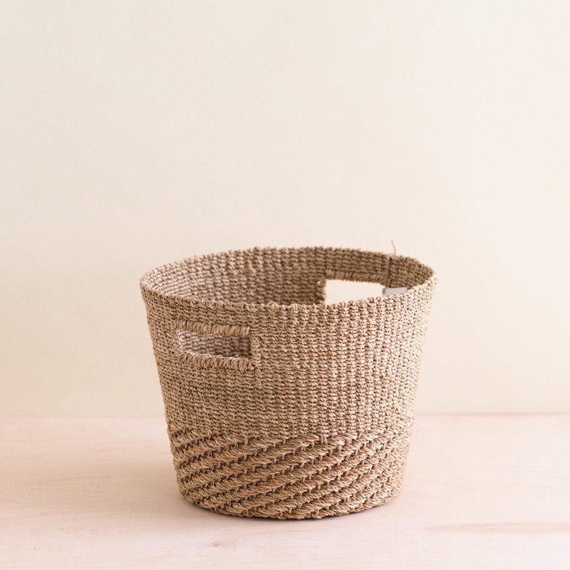 Likha Tan + Natural Tapered Basket In Brown