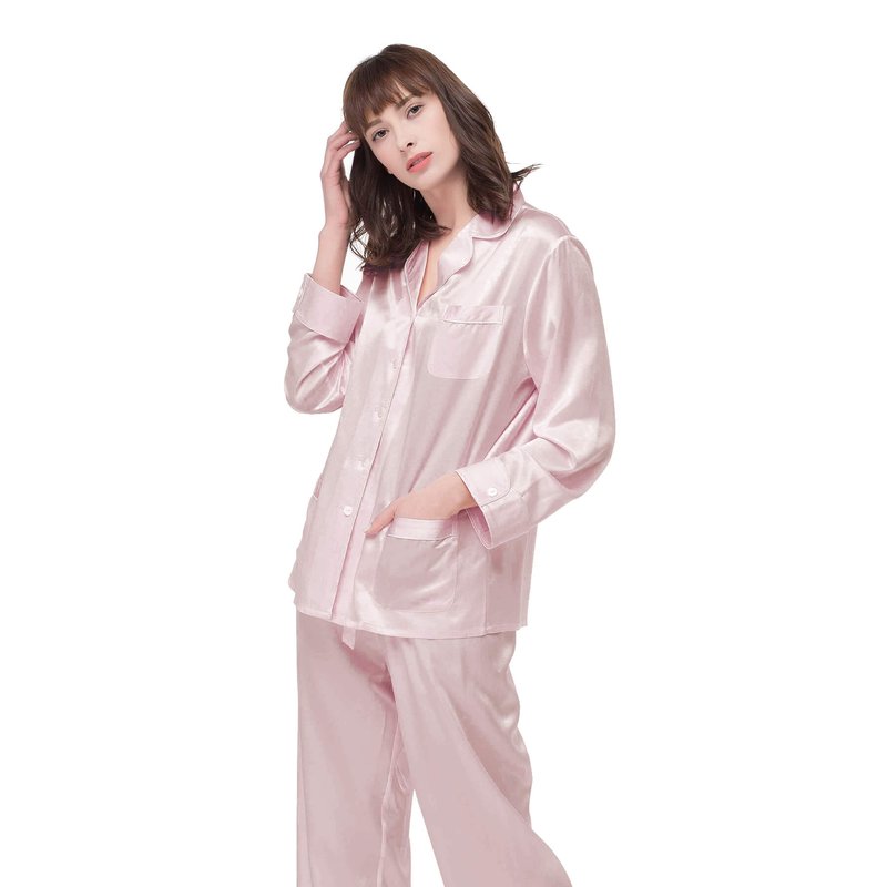 Lilysilk 22 Momme Chic Trimmed Silk Pajamas Set In Pink