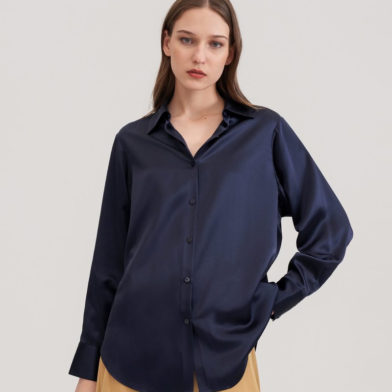 Lilysilk Oversize Style Silk Blouse For Women In Blue