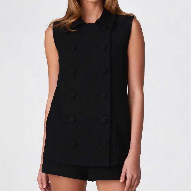 Shop Lisa Marie Fernandez The Double Breasted Sleeveless Jacket In Black