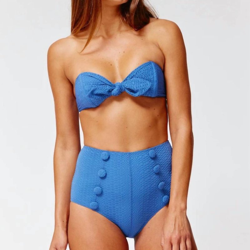 Shop Lisa Marie Fernandez The Poppy High Waist Bikini In Blue
