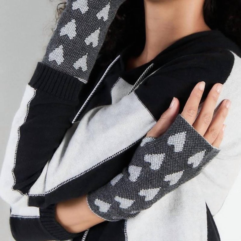 Shop Lisa Todd Love Lines Hand Warmers In Silver/black In Grey