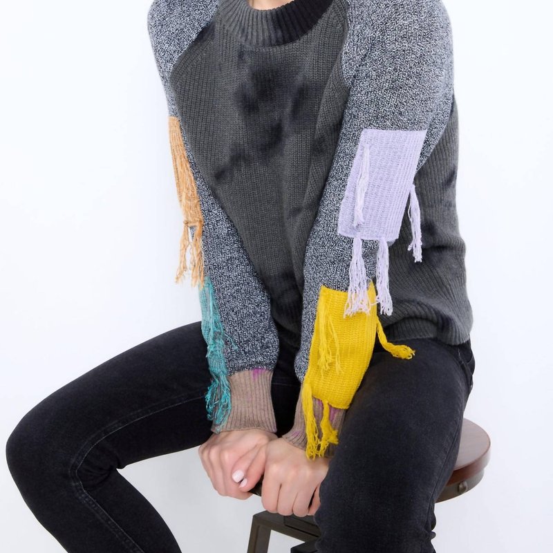 Shop Lisa Todd On The Fringe Sweater In Grey