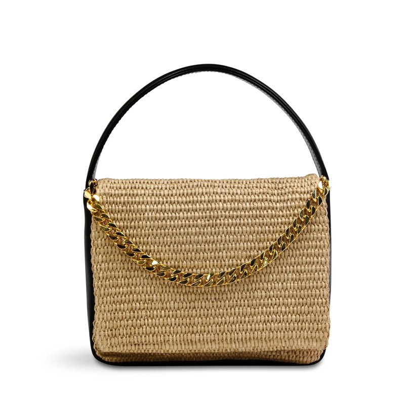 Liselle Kiss Taylor Bag In Natural Raffia In Brown