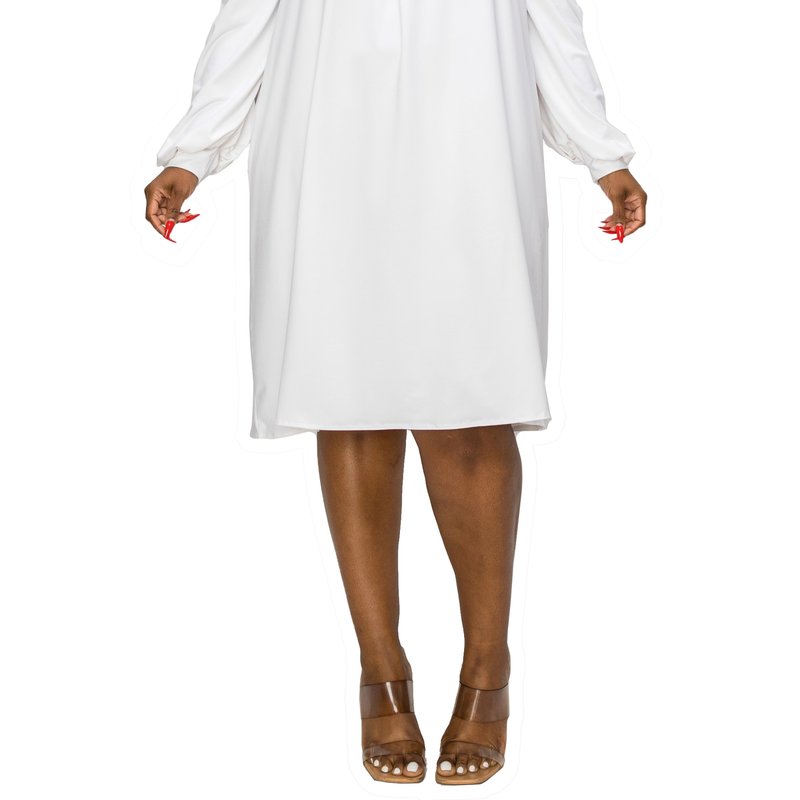 Livd Amal Mock Neck Dress In White