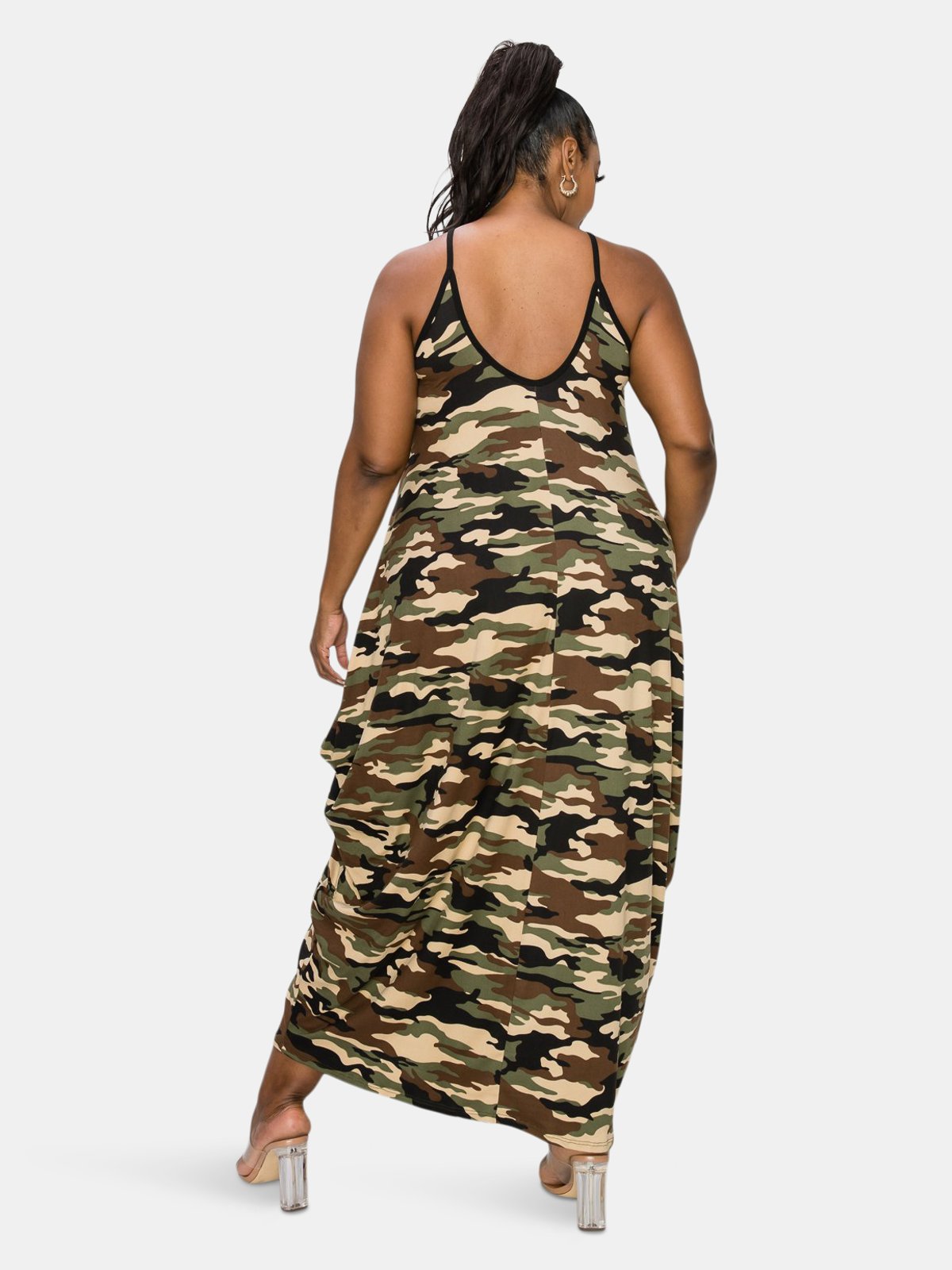 camo spaghetti strap dress