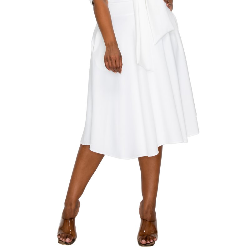Livd Carina Donna Flare Dress With Pockets In White