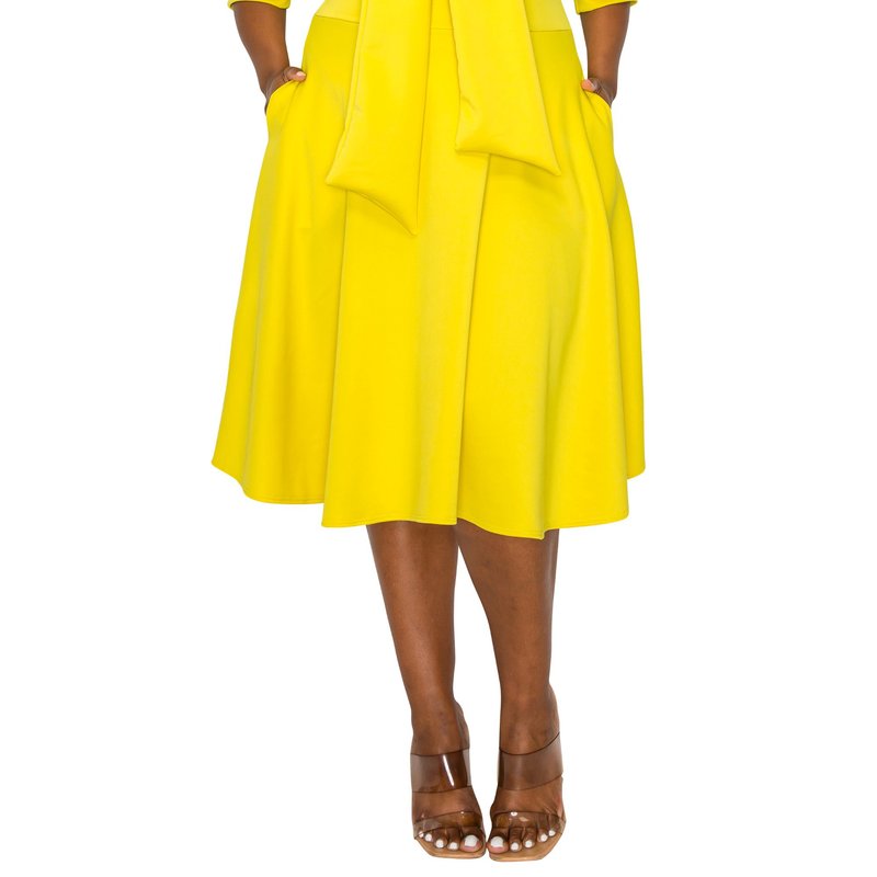 Livd Carina Donna Flare Dress With Pockets In Yellow