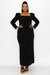 Evangeline Rhinestone Sleeve Dress - Black