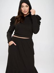 Hooded Top and Skirt Set