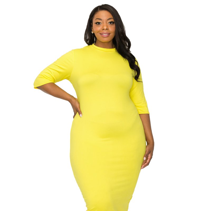 Livd Mona Midi Dress In Yellow