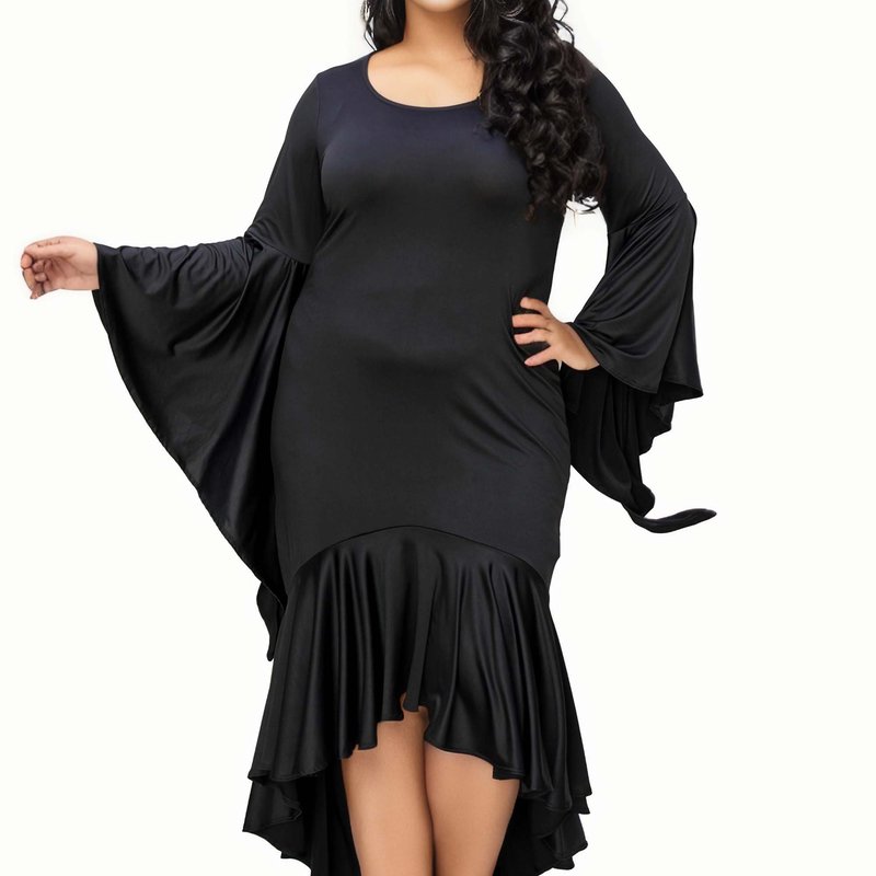 Livd Plus Size Arielle Flowy Mermaid Hem Dress In Black