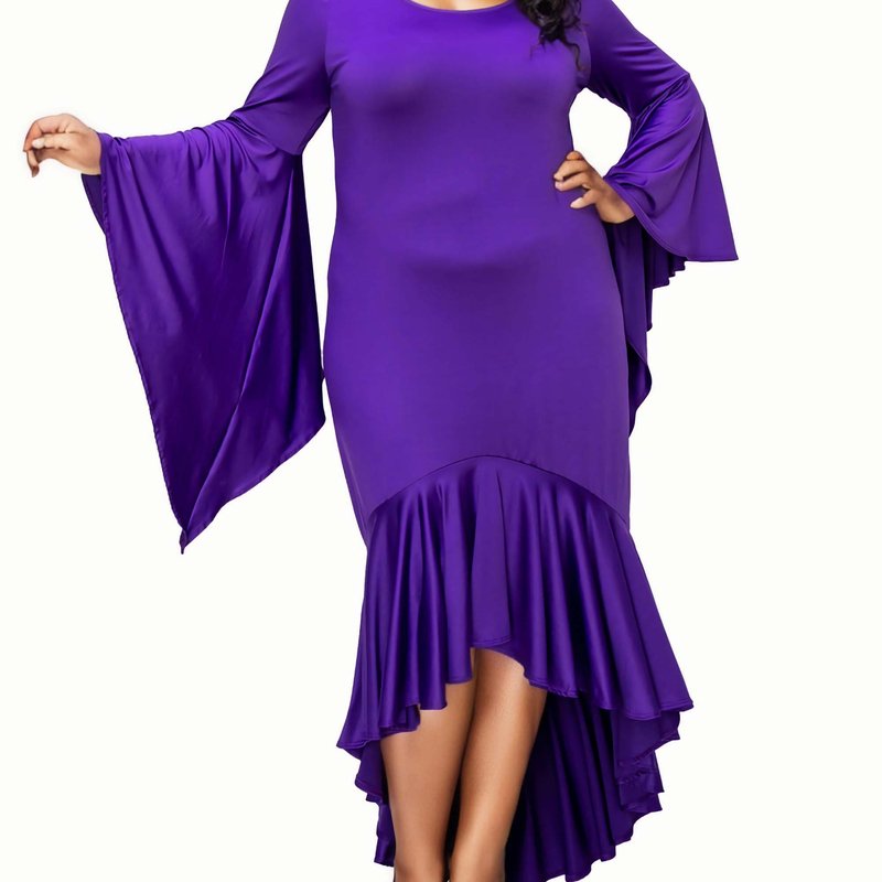 Livd Plus Size Arielle Flowy Mermaid Hem Dress In Purple