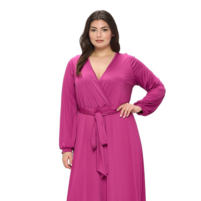 Livd Plus Size Espinoza Surplice Maxi Dress In Purple