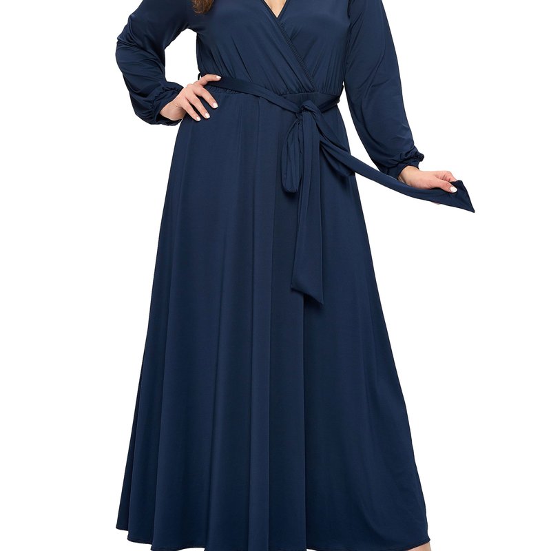 Livd Plus Size Espinoza Surplice Maxi Dress In Blue