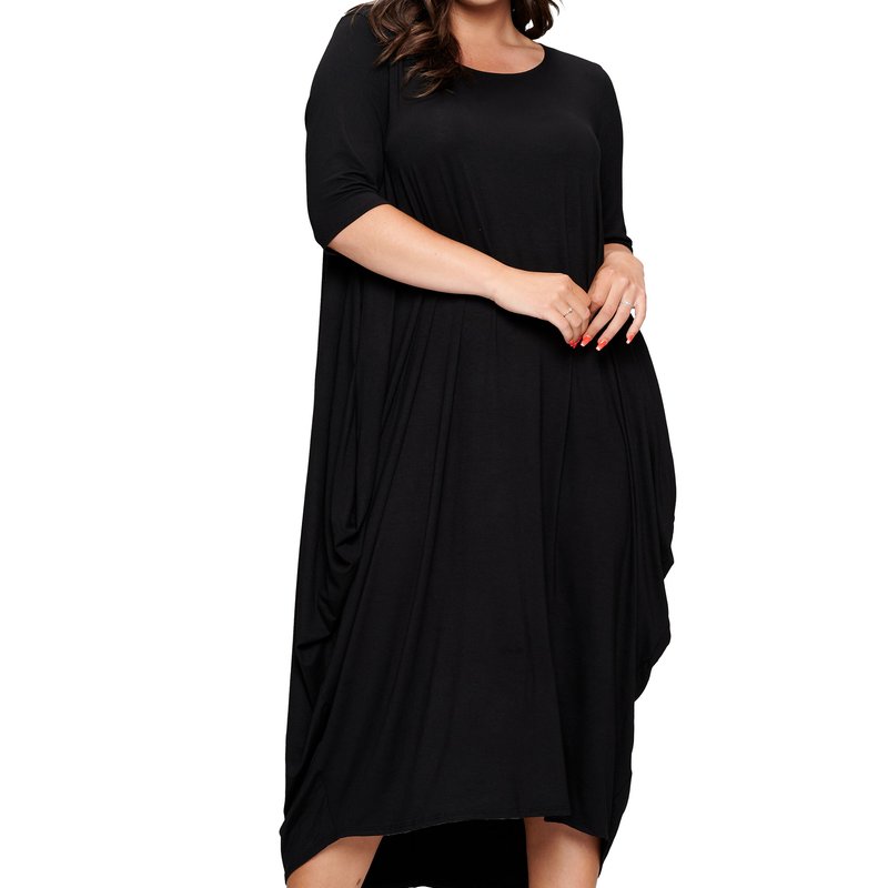 Livd Plus Size Evelyn Bubble Hem Pocket Dress In Black