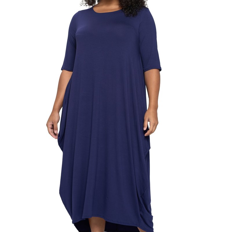 Livd Plus Size Evelyn Bubble Hem Pocket Dress In Blue