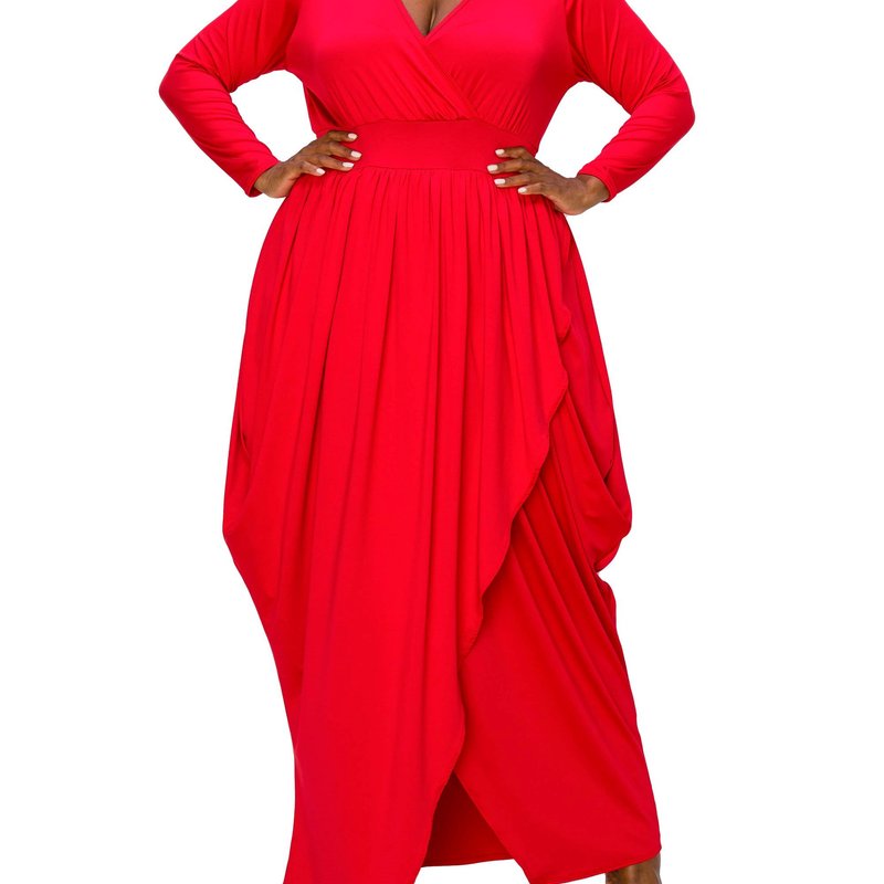 Livd Plus Size Giuliana Tulip Hem Maxi Dress In Red