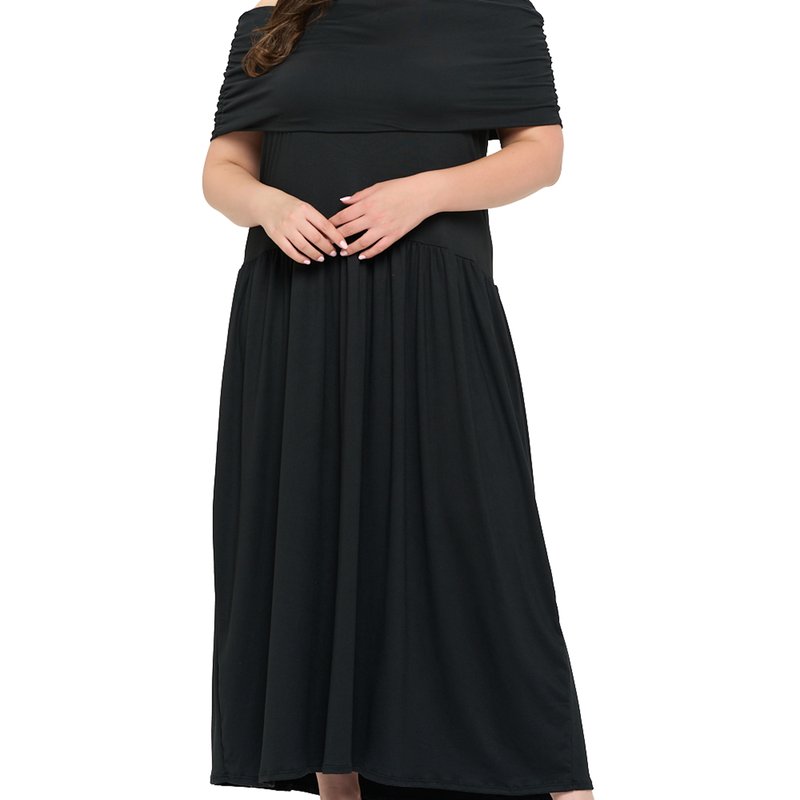 Livd Plus Size Hayek Off Shoulder Maxi Dress In Black