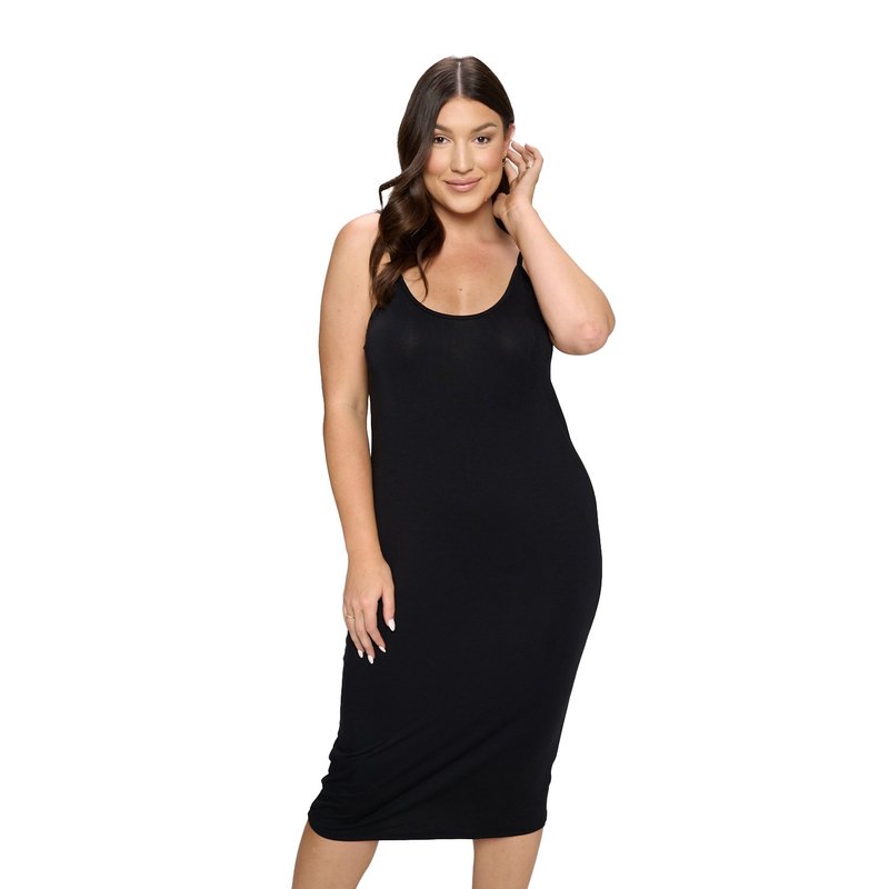 Livd Plus Size Jennie Spaghetti Strap Midi Dress In Black