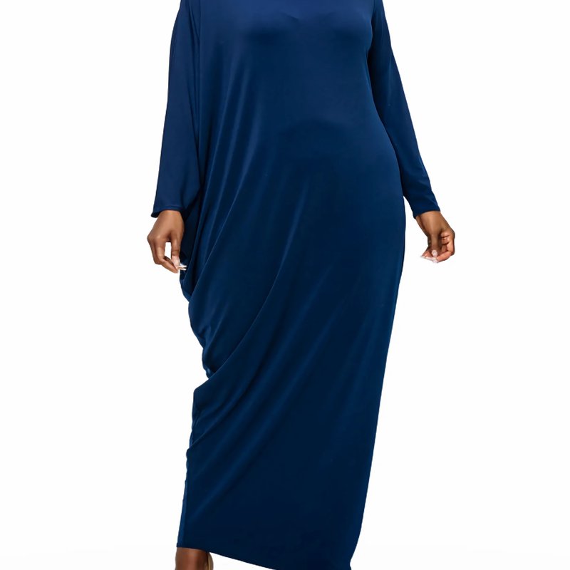 Livd Plus Size Louella Asymmetrical Maxi Dress In Blue