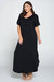 Short Sleeve Maxi Dress - Black