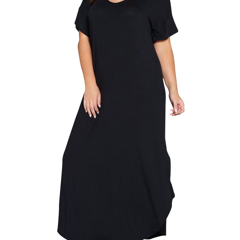 Livd Short Sleeve Maxi Dress In Black