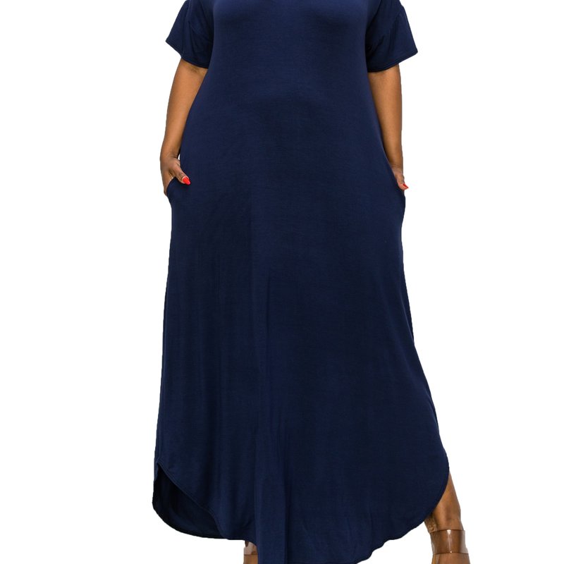 Livd Short Sleeve Maxi Dress In Blue