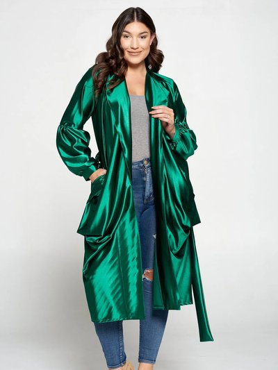 LIVD Soft Stretch Satin Belted Tie Coat product